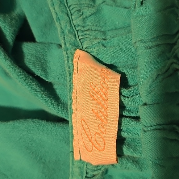 Vintage Blue Green CaftanDress By Cotillion with Rainbow Accents - Picture 2 of 4